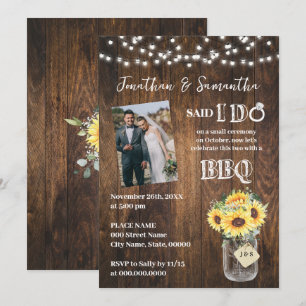 Zonnebloemen Western Said I do BBQ na Trouwen Kaart