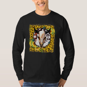 Zonnebloemen Westerne Turquoise Leopard Koe Bull S T-shirt