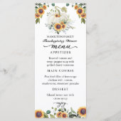 Zonnebloemen White Pumpkin Thanksgiving Dinner Men Menu (Voorkant)