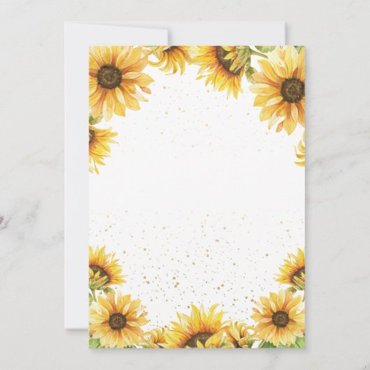 Zonnebloemen Wijnfles Glass Moederdag Brunch Kaart (Achterkant)