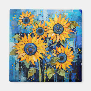 Zonnebloemen Wildbloemen Bloem Illustratie Magneet
