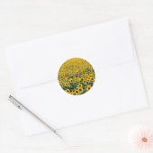 Zonnebloemen, Wisconsin veld Ronde Sticker (Envelop)