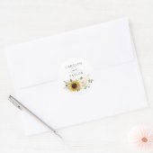 Zonnebloemen Witte Floral Greenery Envelope Ronde Sticker (Envelop)