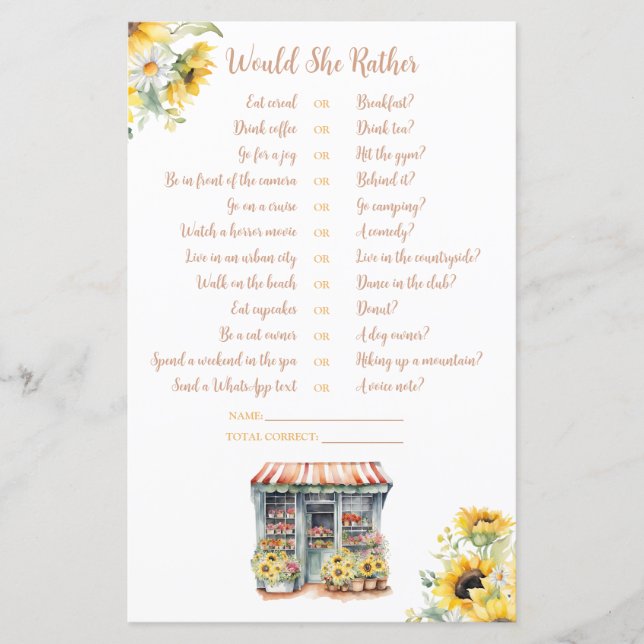 Zonnebloemen ze is van de markt zou ze liever (Voorkant)