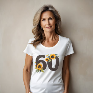 Zonnebloemen Zestig Dames Tshirt - 60e verjaardag
