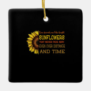 Zonnebloemen zijn echte vrienden zoals heldere zon keramisch ornament
