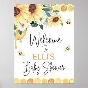 Zonnebloemen zo mooi als Baby shower Poster