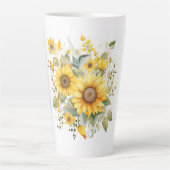 Zonnebloemen Zomer Latte Porselein Cup Latte Mok (Voorkant)
