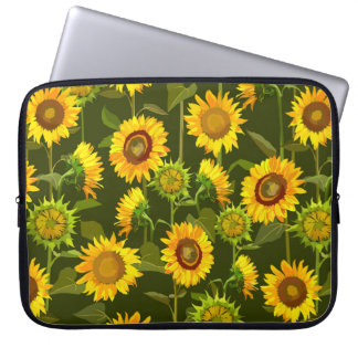 Zonnebloemen zomer naadloos patroon laptop sleeve