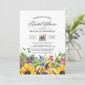 Zonnebloemen | Zomer Weide Bruiloft Kaart (Staand voorkant)