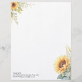 Zonnebloemen Zonnekussen Briefhoofd (Voorkant)