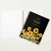Zonnebloemen zwart 2025 planner (Display)