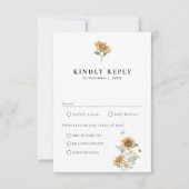 Zonnebloemenmaaltijden RSVP-kaart RSVP Kaartje (Voorkant)