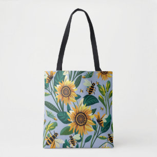 Zonnebloemenprint Canvas tas