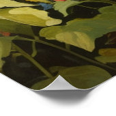 Zonnebloementuin 11 Vogelhuisjes Blauwe Vogels Poster (Hoek)