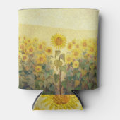 Zonnebloemenveld: olieverftextuur. blikjeskoeler (Voorkant)