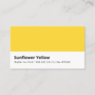 Zonnebloemgeel "Brighten Your World" Kleur Visitekaartje