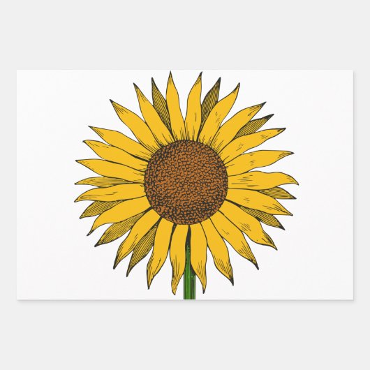 Zonnebloemgele bloem inpakpapier vel (Voorkant)