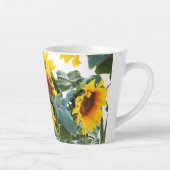 Zonnebloemgele bloem latte mok (Rechts)