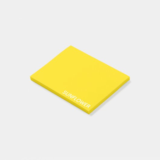 Zonnebloemgele kleurnaam post-it® notes (Schuin)