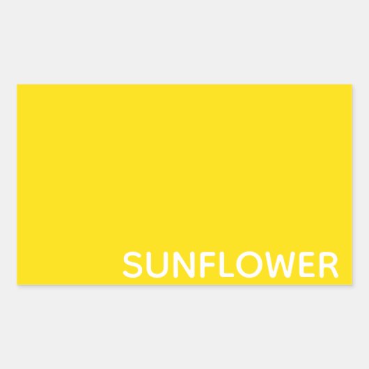Zonnebloemgele kleurnaam rechthoekige sticker (Voorkant)
