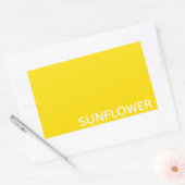 Zonnebloemgele kleurnaam rechthoekige sticker (Envelop)