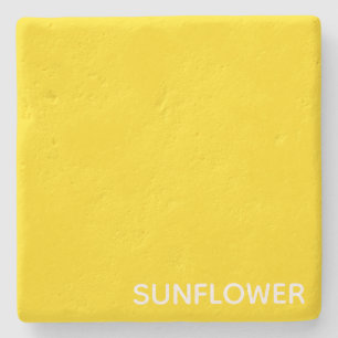 Zonnebloemgele kleurnaam stenen onderzetter