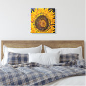 Zonnebloemgestrekte Canvas Afdrukken (Insitu (Slaapkamer))