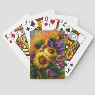 "Zonnebloemgloed" Pokerkaarten