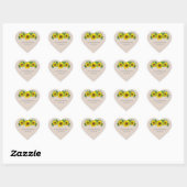 Zonnebloemharten stickers (Vel)