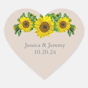 Zonnebloemharten stickers