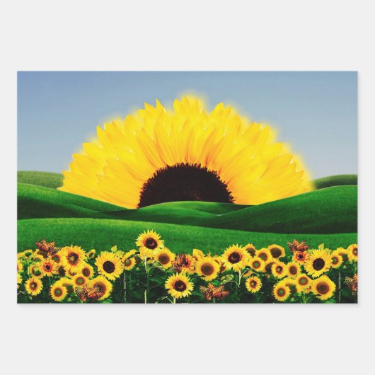 ZONNEBLOEMHEUVEL INPAKPAPIER VEL (Voorkant)