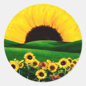 ZONNEBLOEMHEUVEL RONDE STICKER (Voorkant)
