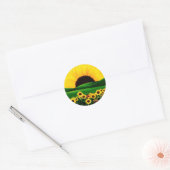 ZONNEBLOEMHEUVEL RONDE STICKER (Envelop)