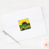 ZONNEBLOEMHEUVEL VIERKANTE STICKER (Envelop)