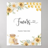 Zonnebloemhoning beer bevoordeelt poster (Voorkant)