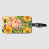 Zonnebloemig, speciaal aangepast bagagelabel (Voorkant (horizontaal))