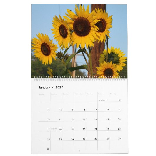 Zonnebloemkalender 2012 kalender (Jan 2027)