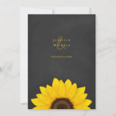 zonnebloemkarton rustige florale bruiloft kaart (Achterkant)