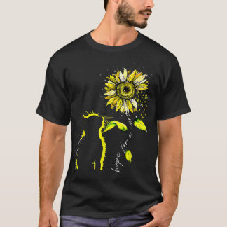Zonnebloemkat Geel bewustzijn bij kinderkanker T-shirt