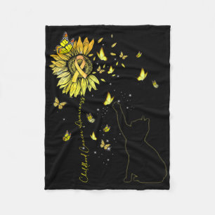 Zonnebloemkat Gold Ribbon Childhood Cancer Awarene Fleece Deken