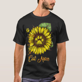 Zonnebloemkat mannen Cat Mam T-shirt