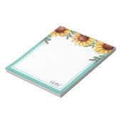 Zonnebloemkleurenrand, monogrammen notitieblok (Gedraaid)