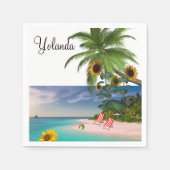 Zonnebloemknollen Servet (Voorkant)