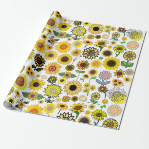 Zonnebloemkool papier, papier, papier, gebak, jare cadeaupapier