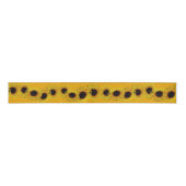 Zonnebloemkoolstofpapier Gepersonaliseerd bloemkoo Grosgrain Lint (Voorkant)