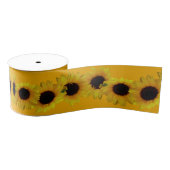 Zonnebloemkoolstofpapier Gepersonaliseerd bloemkoo Grosgrain Lint (Spoel)