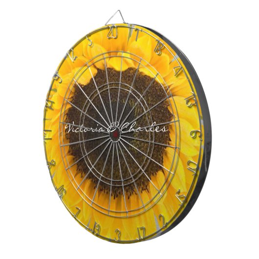 Zonnebloemkorrels Dartbord (Voorkant Rechts)