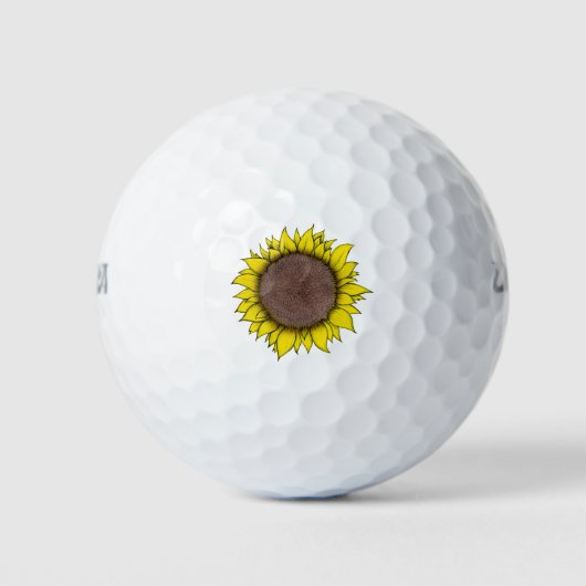 Zonnebloemkunst Golfballen (Voorkant)