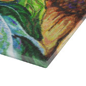 Zonnebloemkunstglas Snijplank (Hoek)